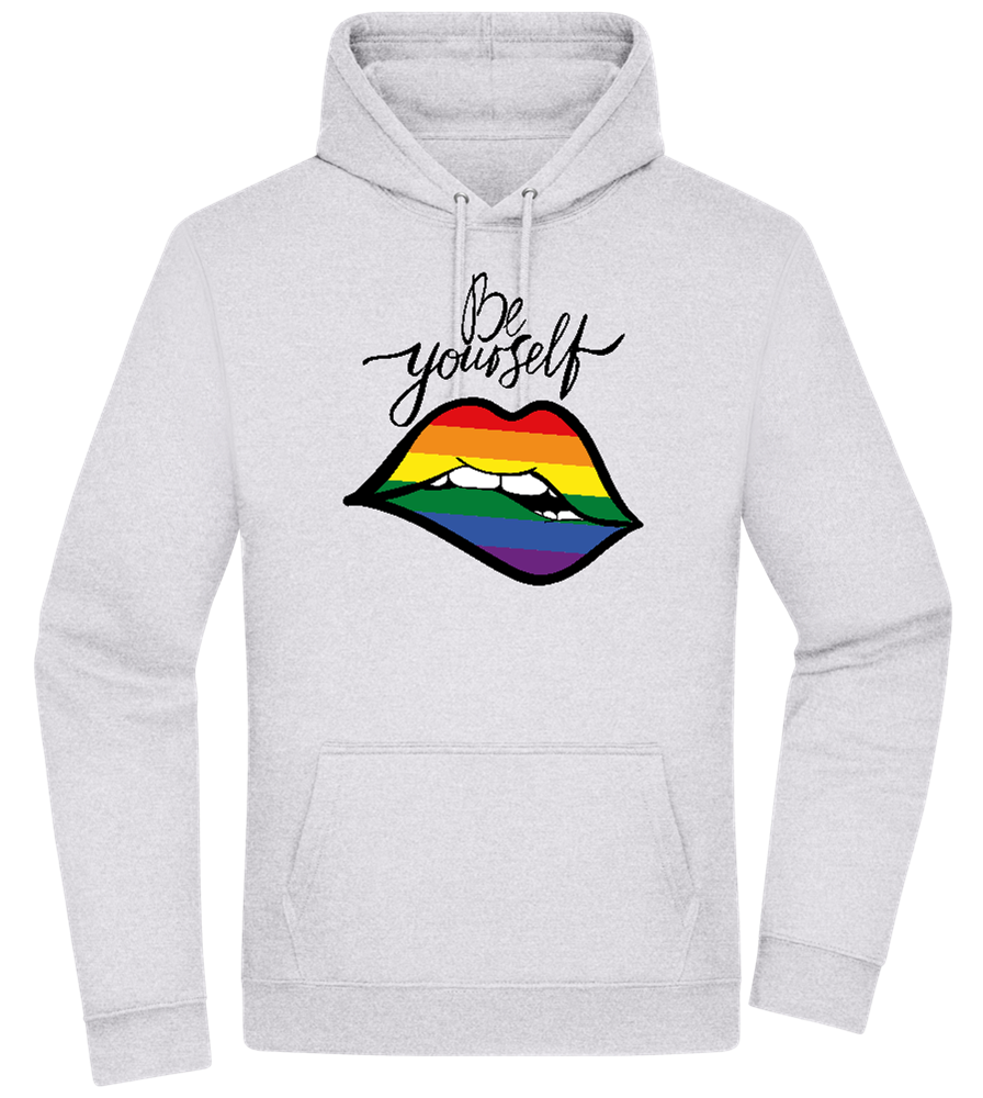 Be Yourself Rainbow Lips Design - Premium Essential Unisex Hoodie_ORION GREY II_front