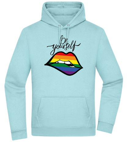 Be Yourself Rainbow Lips Design - Premium Essential Unisex Hoodie_POOL BLUE_front