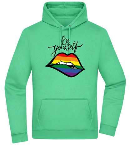 Be Yourself Rainbow Lips Design - Premium Essential Unisex Hoodie_SPRING GREEN_front