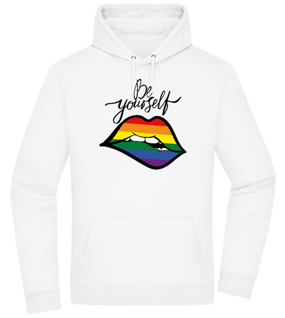 Be Yourself Rainbow Lips Design - Premium Essential Unisex Hoodie_WHITE_front