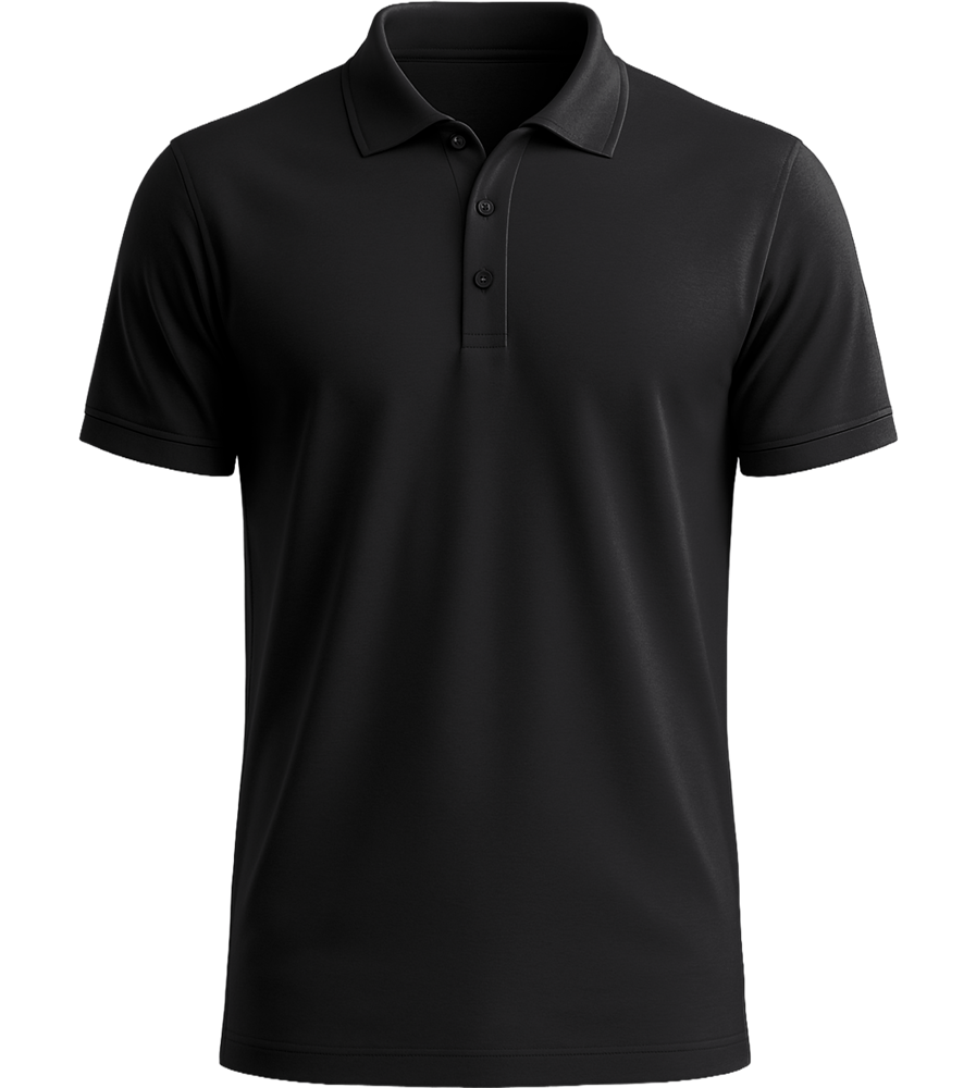 Basic men´s summer polo shirt_BLACK_front