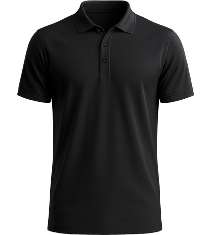 Basic men´s summer polo shirt_BLACK_front