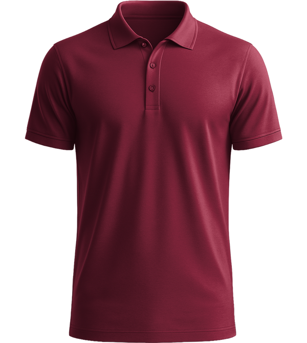 Basic men´s summer polo shirt_BORDEAUX_front