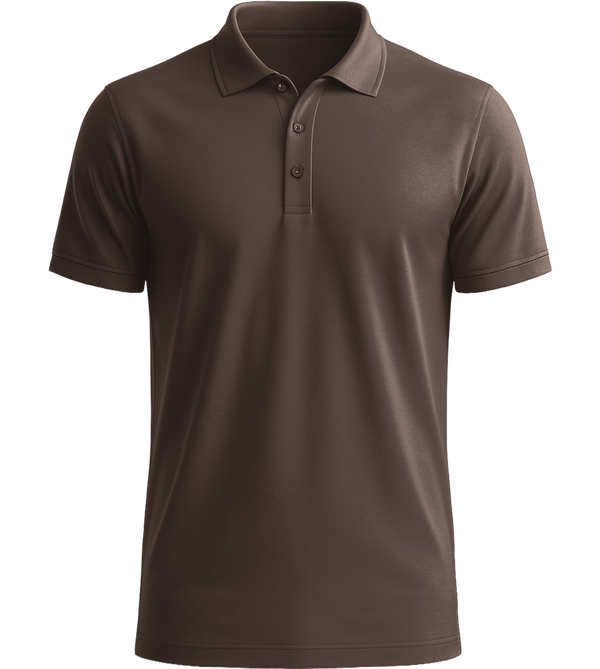 Basic men´s summer polo shirt_CHOCOLATE_front