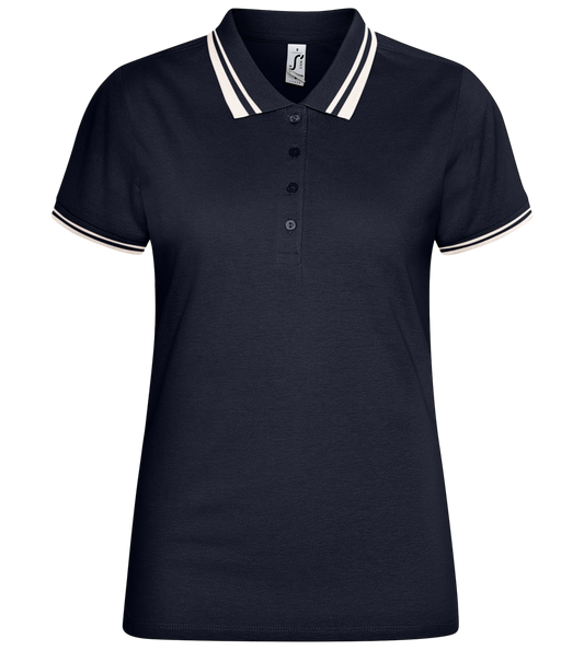 Comfort Women´s contrast polo shirt_FRENCH NAVY/B_front