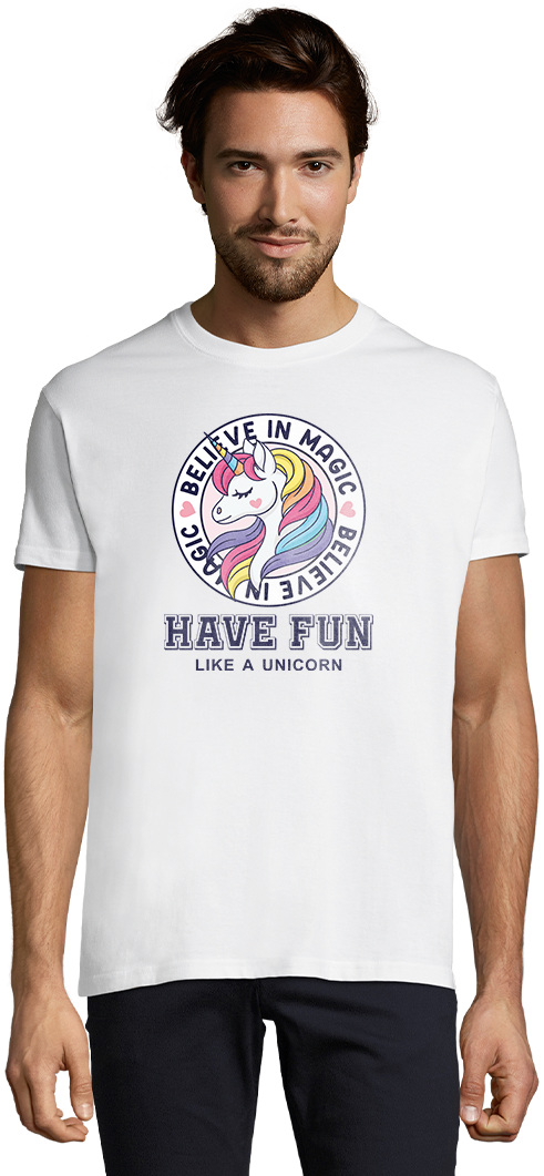 Believe In Magic Unicorn Design - Heren t-shirt (Premium)