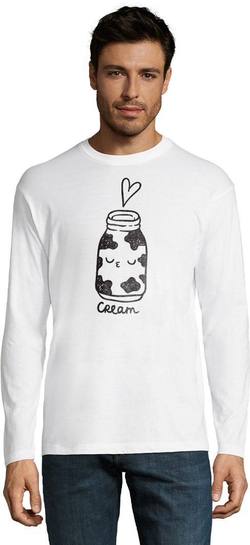 Cream Design - Heren t-shirt met lange mouwen (Comfort)