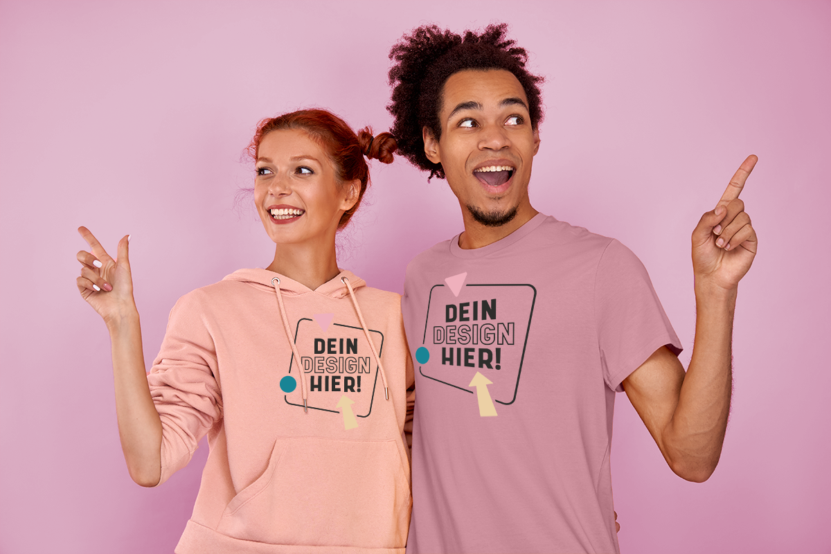 Dein Design hier auf personalisierter Kleidung bedrucken