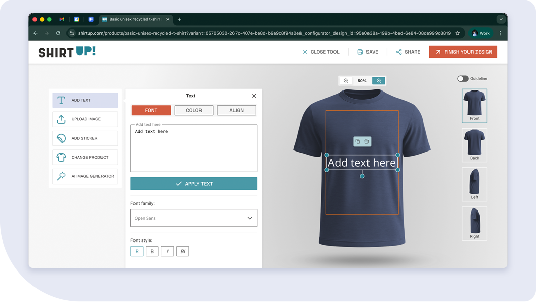 Learn how to use ShirtUp!’s online editor step by step and customize your products in minutes