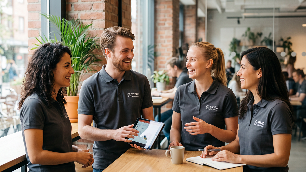 Group wearing matching custom polos from ShirtUp! for events, communities, and team branding.