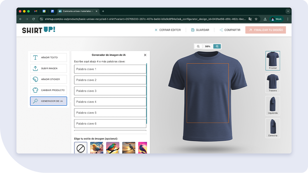 Aprende a utilizar el editor online de ShirtUp! paso a paso y personaliza tus productos en minutos