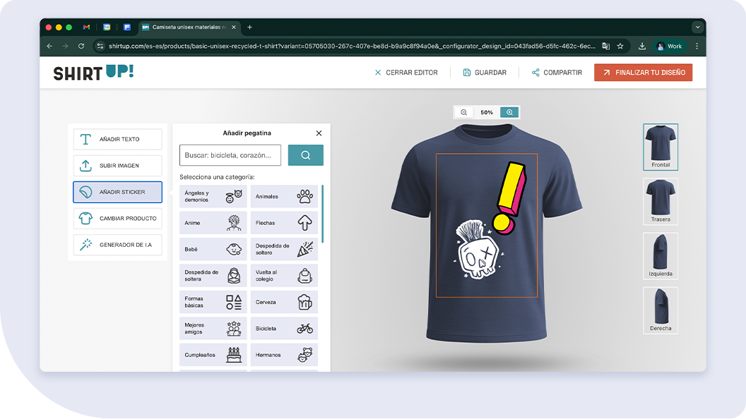 Aprende a utilizar el editor online de ShirtUp! paso a paso y personaliza tus productos en minutos