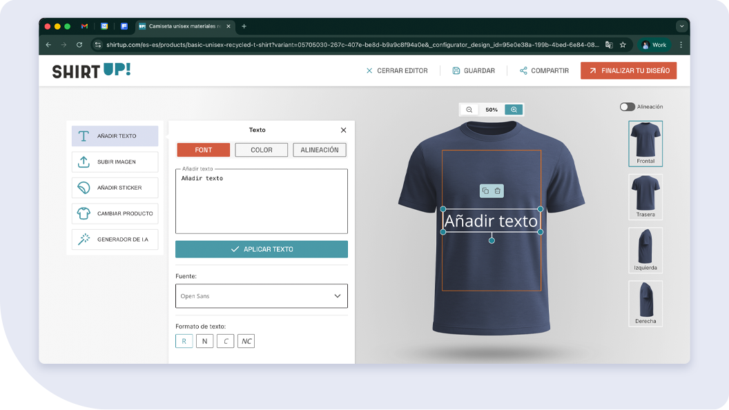 Aprende a utilizar el editor online de ShirtUp! paso a paso y personaliza tus productos en minutos