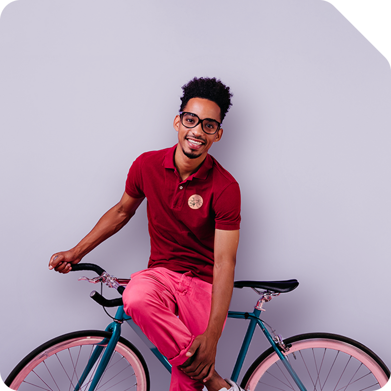 Ilsutraciones de bicicletas y ciclismo para personalizar ropa online.