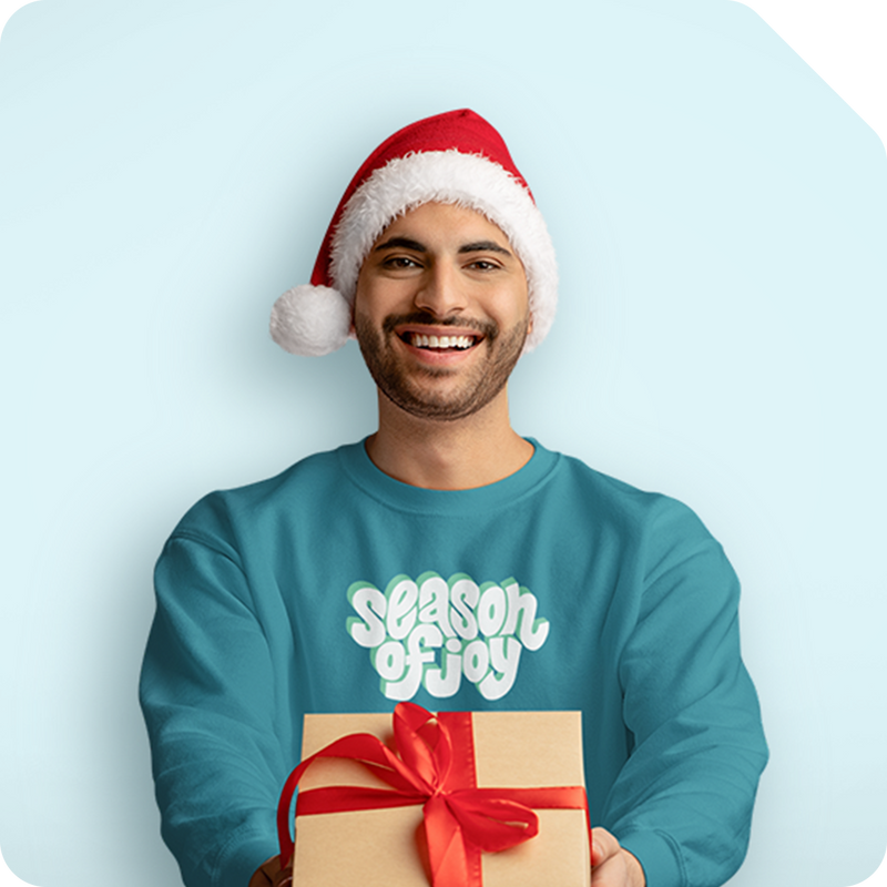 Descubre nuestras ilustraciones de Navidad y personaliza todo tipo de prendas y accesorios para toda la familia.