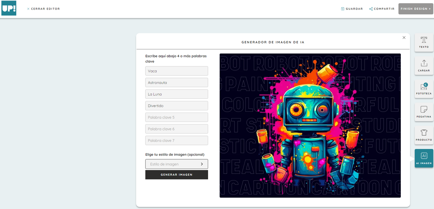 Aprende a diseñar utilizando nuesrra herramienta de inteligencia artifical