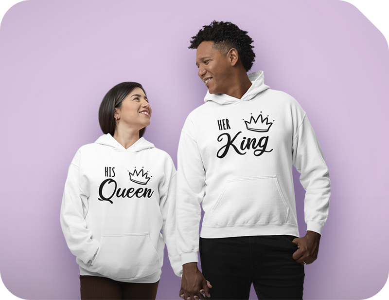 Pull personnalisé couple et t-shirt couple