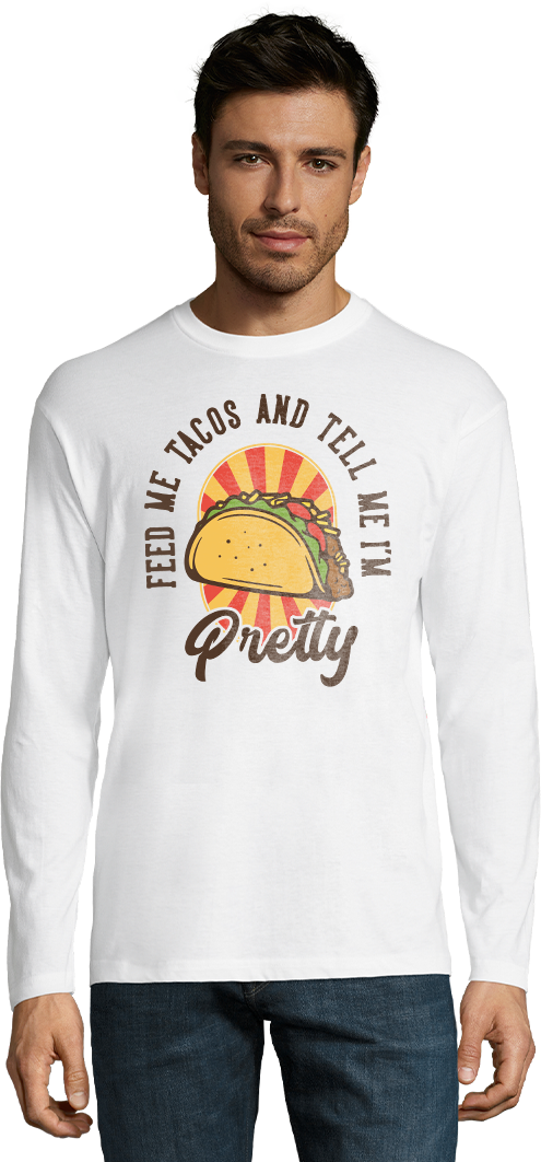 Design Feed Me Tacos - T-shirt Confort à manches longues homme