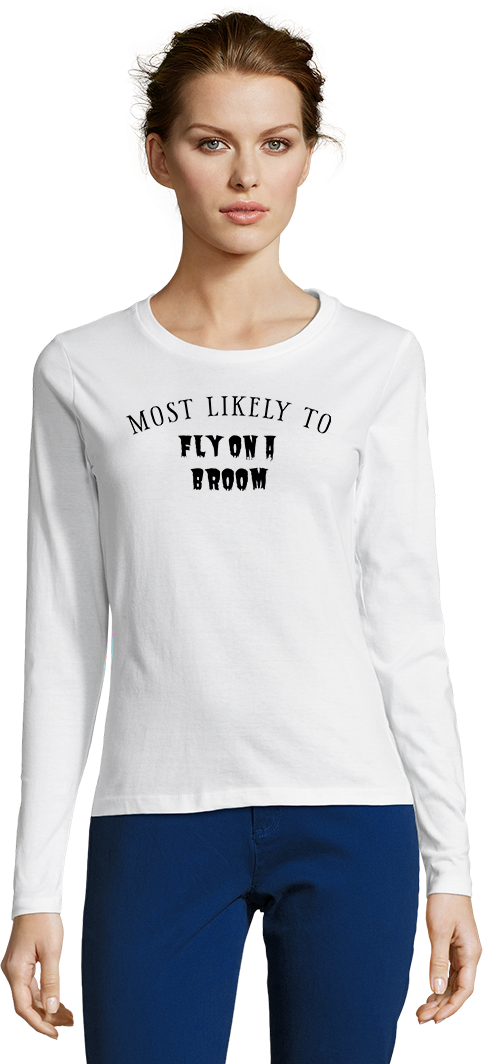 Fly on a Broom Design - Comfort women's long sleeve t-shirt