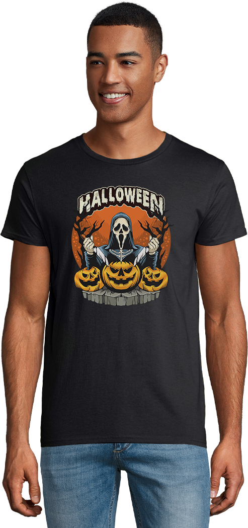 Halloween Scream Design - Getailleerd heren bio-t-shirt (Basic)