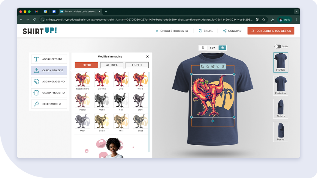 Impara a utilizzare l’editor online di ShirtUp! passo dopo passo e personalizza i tuoi prodotti in pochi minuti