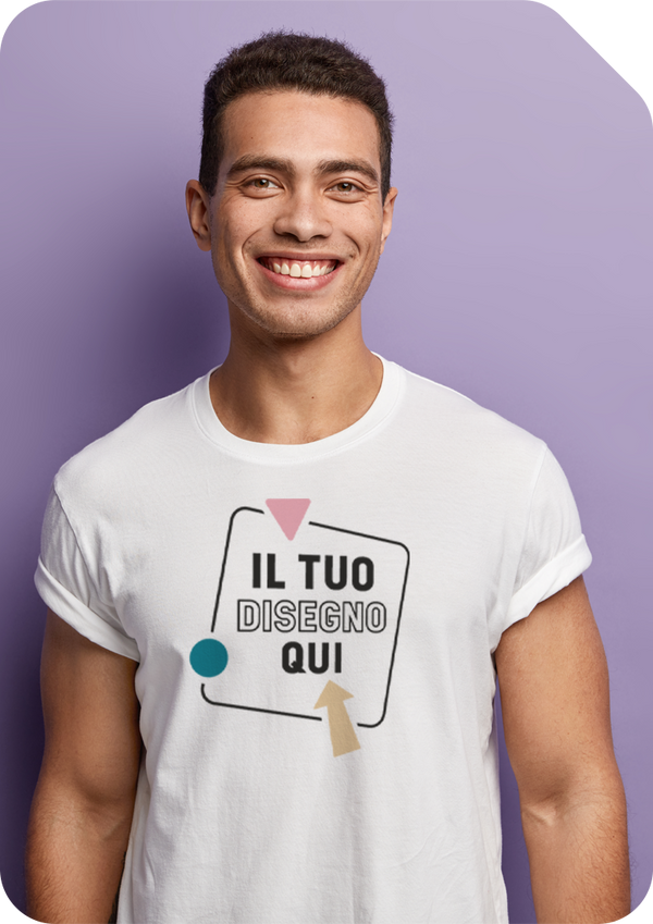 Personalizza t-shirt da uomo con foto, testo e i tuoi design con ShirtUp!