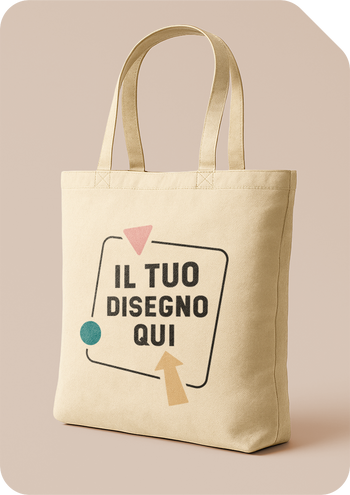 Disegna tutti i tipi di borse di tela con ShirtUp! Stampa la tua foto, logo o design preferito.