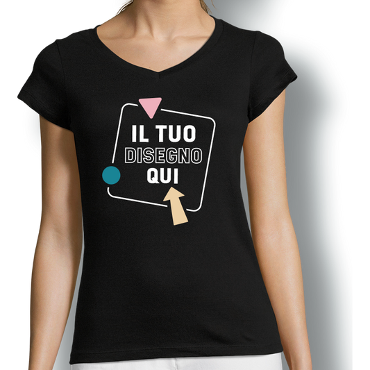 T-shirt donna basic scollo a V