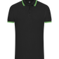 Comfort men's contrast polo shirt_BLACK/LIME_front