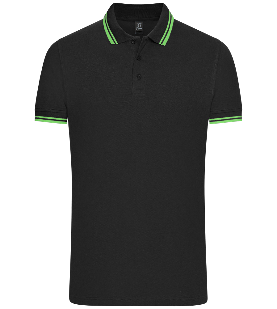 Comfort men's contrast polo shirt_BLACK/LIME_front