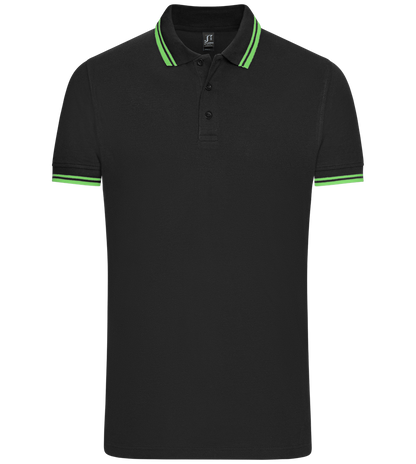 Comfort men's contrast polo shirt_BLACK/LIME_front