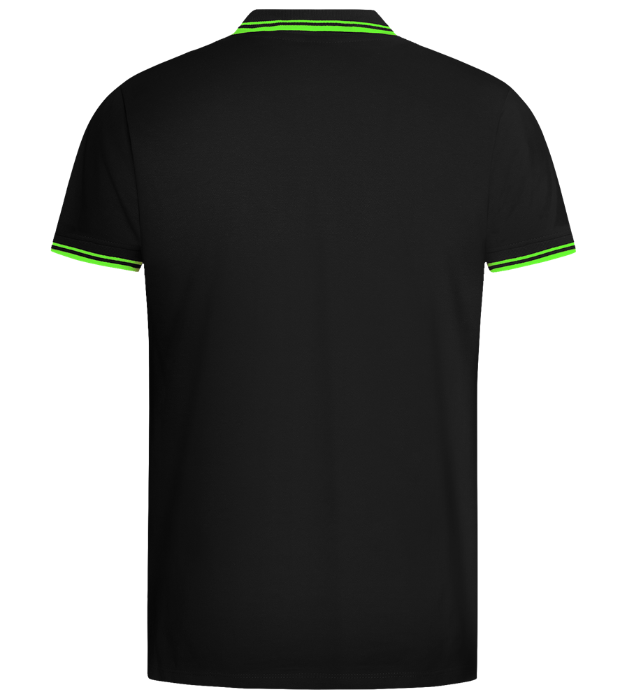 Comfort men's contrast polo shirt_BLACK/LIME_back