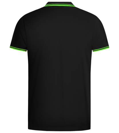 Comfort men's contrast polo shirt_BLACK/LIME_back