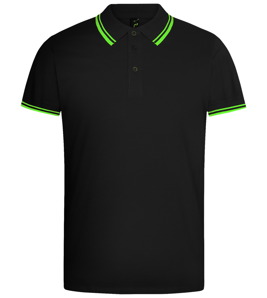 Comfort men's contrast polo shirt_BLACK/LIME_front