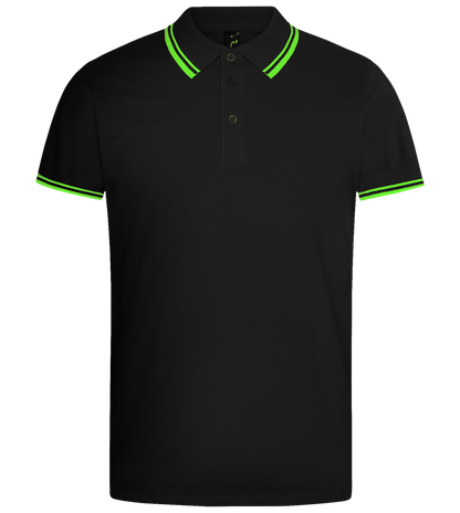 Comfort men's contrast polo shirt_BLACK/LIME_front