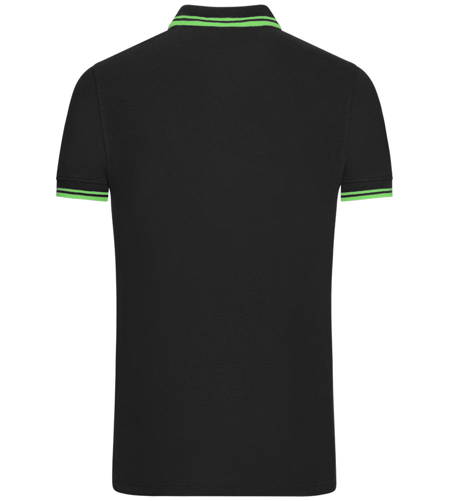 Comfort men's contrast polo shirt_BLACK/LIME_back