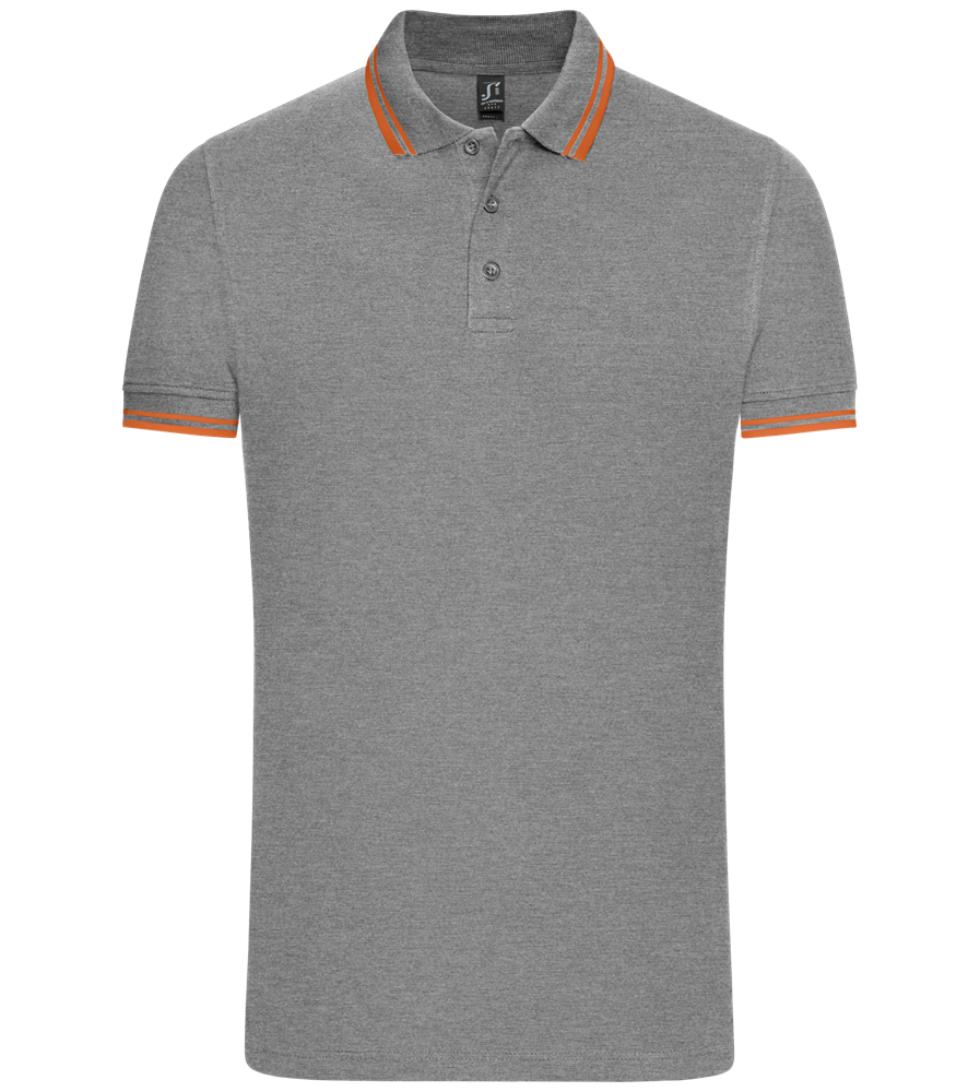 Comfort men's contrast polo shirt_CHINA GREY/ORAN_front