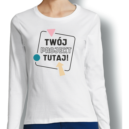 Damski t-shirt comfort z długim rękawem