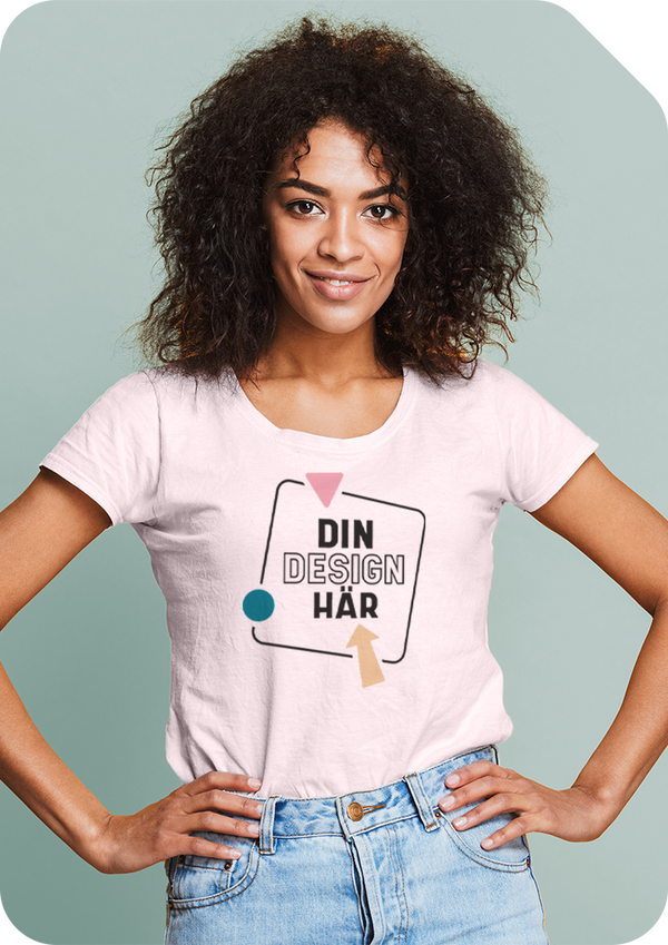 Gör dina damt-shirts personliga med foton, text och din egen design med ShirtUp!