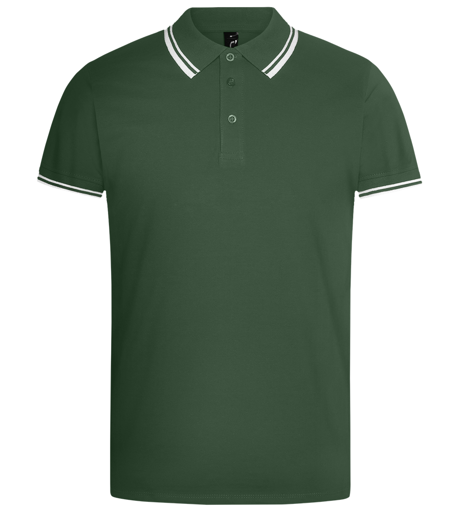 Comfort men's contrast polo shirt_FOREST GREEN/WHITE_front