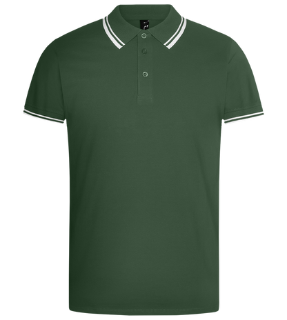 Comfort men's contrast polo shirt_FOREST GREEN/WHITE_front