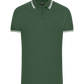 Comfort men's contrast polo shirt_FOREST GREEN/WHITE_front