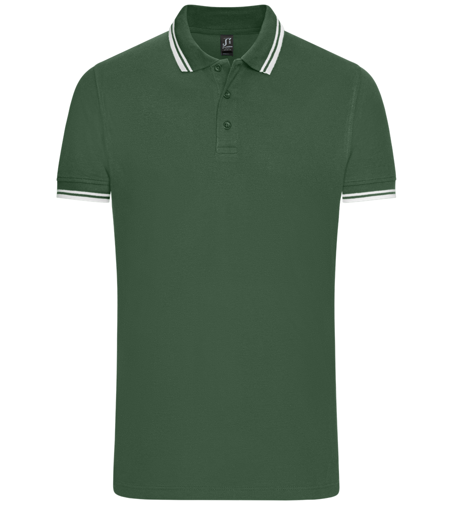 Comfort men's contrast polo shirt_FOREST GREEN/WHITE_front