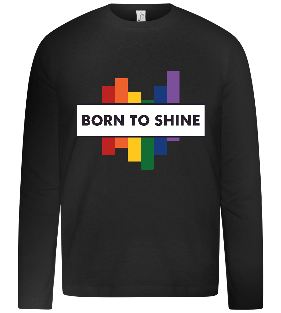 Born to Shine Design - Premium kids long sleeve t-shirt_DEEP BLACK_front