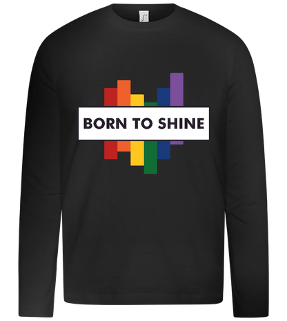 Born to Shine Design - Premium kids long sleeve t-shirt_DEEP BLACK_front