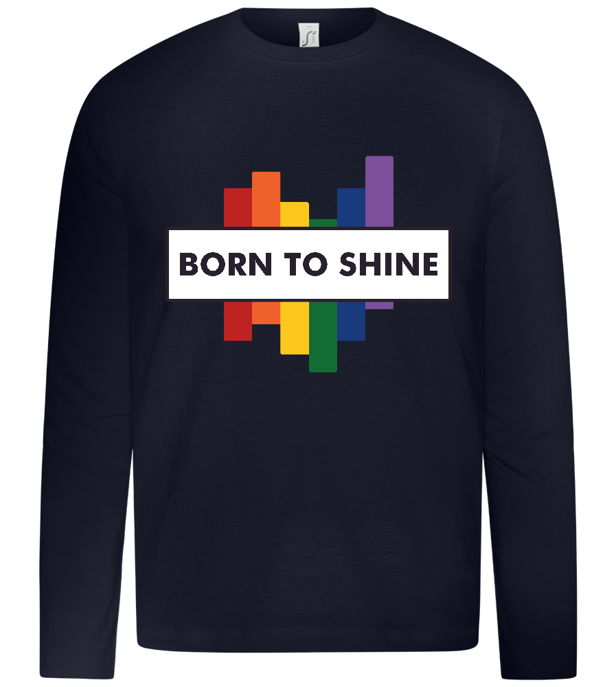 Born to Shine Design - Premium kids long sleeve t-shirt_FRENCH NAVY_front