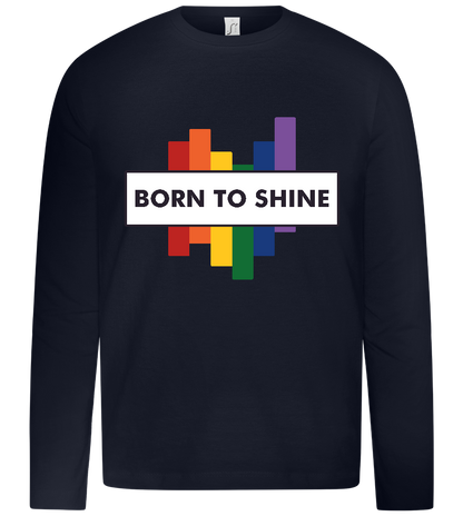 Born to Shine Design - Premium kids long sleeve t-shirt_FRENCH NAVY_front