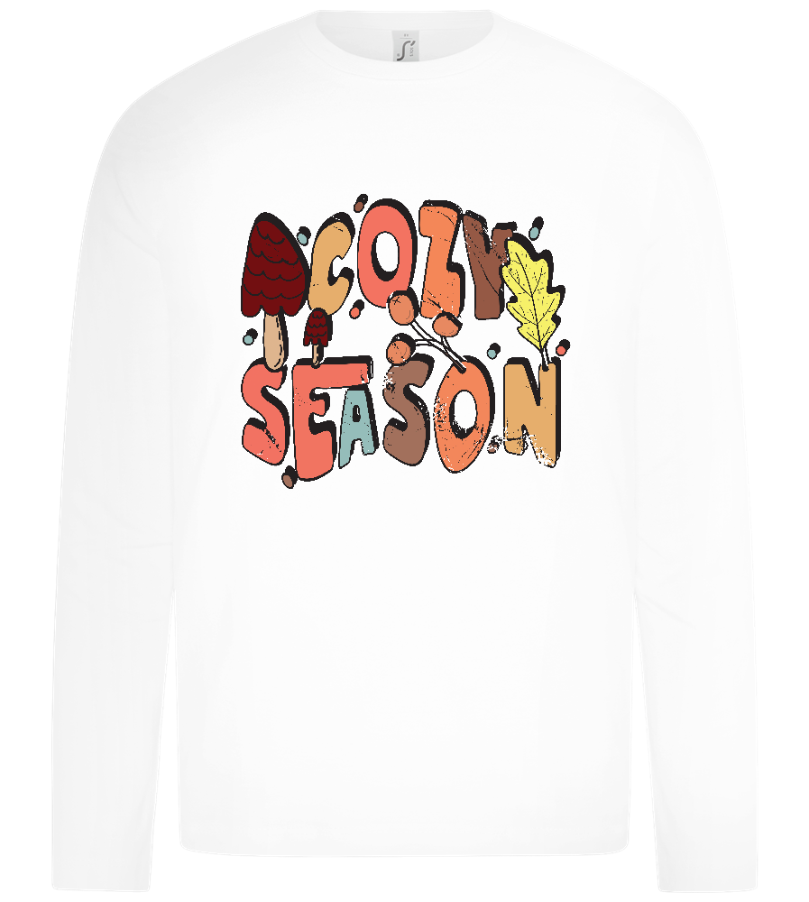 Cozy Season Design - Premium kids long sleeve t-shirt_WHITE_front