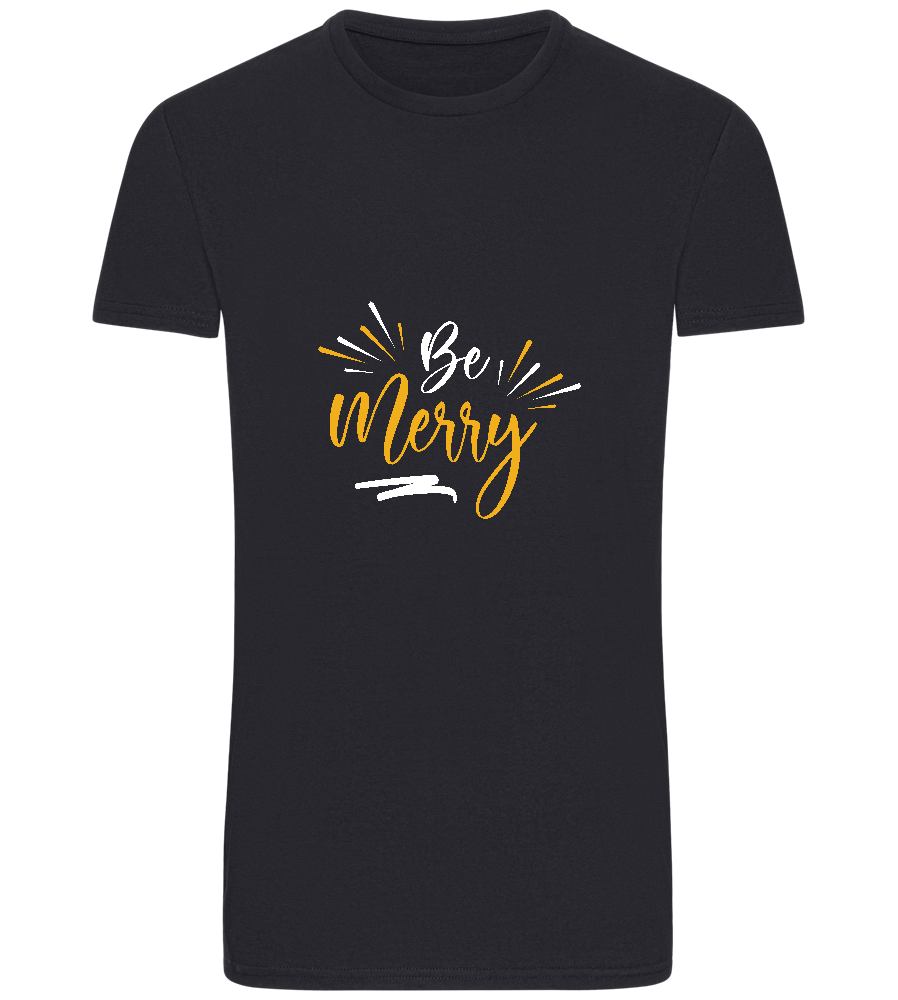 Be Merry Sparkles Design - Basic Unisex T-Shirt_FRENCH NAVY_front