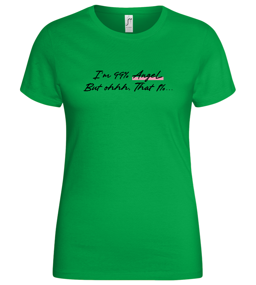 99% Angel Design - Basic women's t-shirt_MEADOW GREEN_front